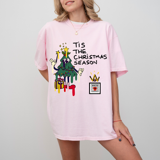 Tis The Christmas Season Unisex T-Shirt | Retro Melting Christmas Tree Graphic Tee | Gildan Softstyle® 64000